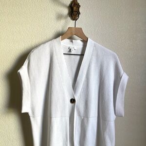 J. Jill White Ribbed Cardigan